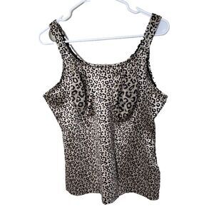 Ruby Ribbon Size 46 Cami Camisole Womens Shaping Top Leopard Print Lot of 2 Tank